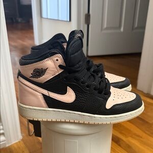Nike Black and Pink High-Top Sneakers
